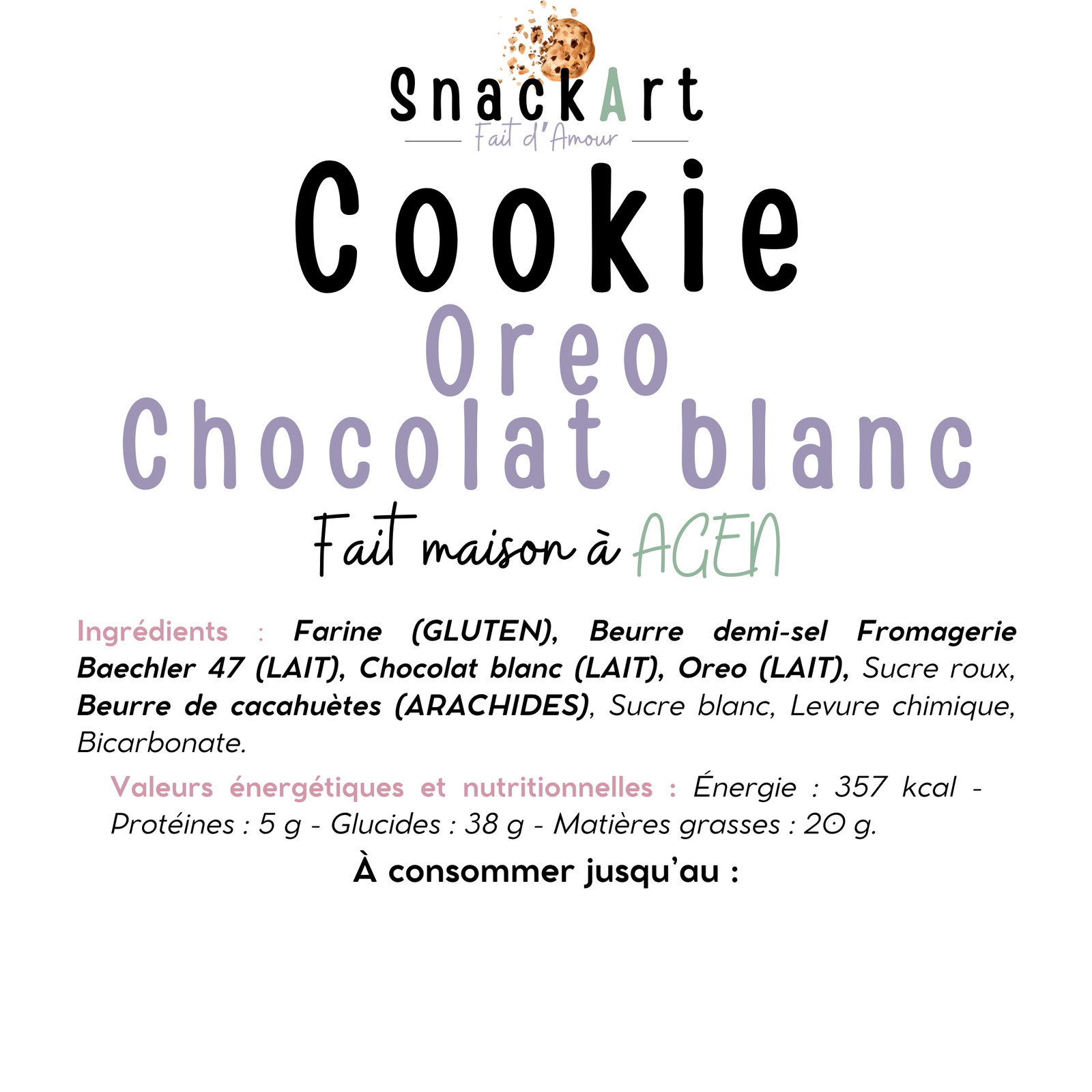 Cookie Oreo chocolat blanc