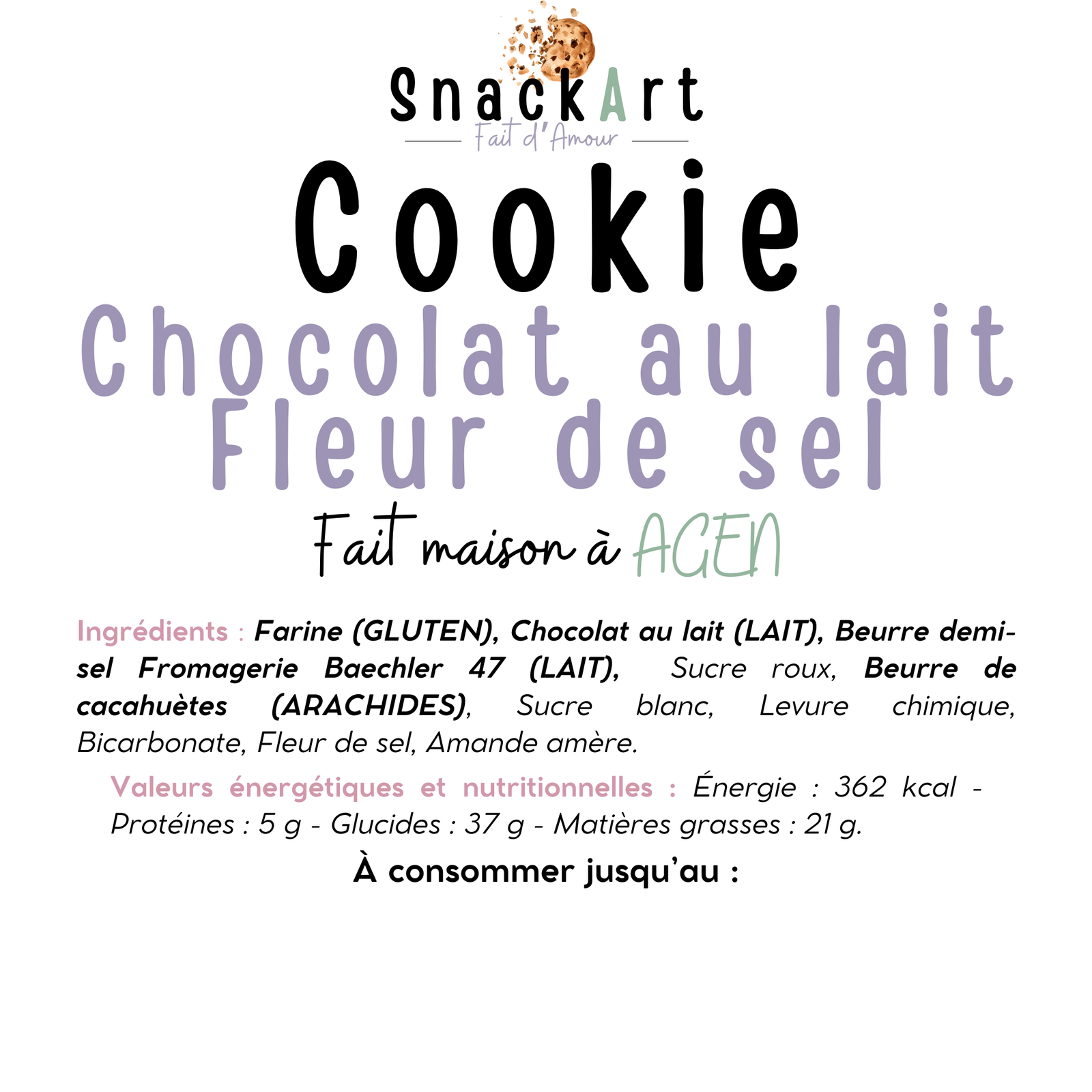 Cookie chocolat au lait fleur de sel