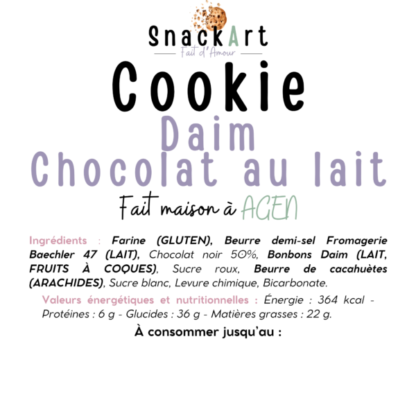 Cookie daim chocolat au lait