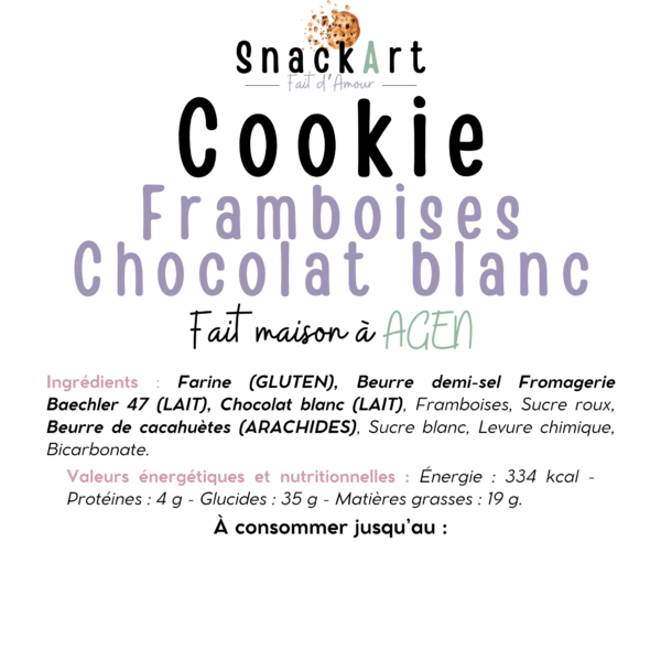 Cookie framboises chocolat blanc